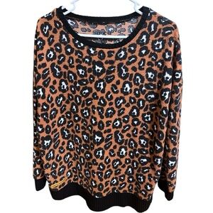 Simply Southern Leopard Print Sweater - Black, Brown, White